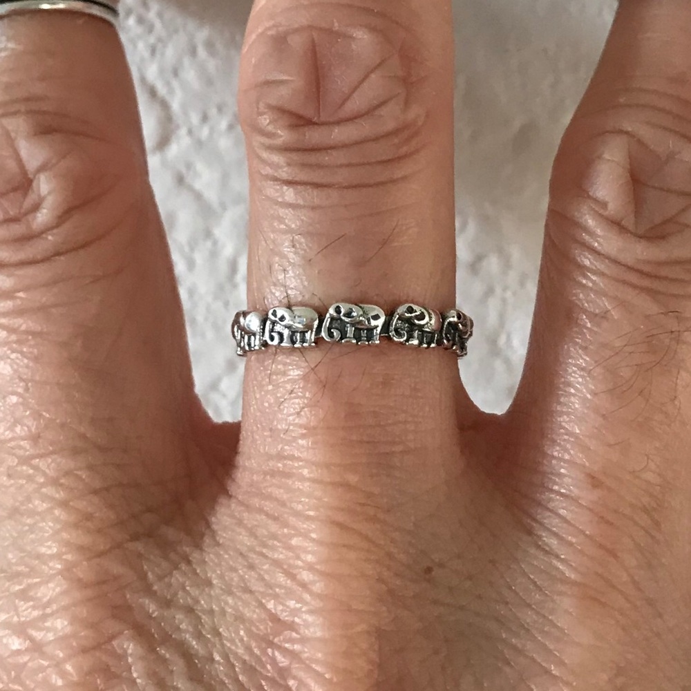 Newsterling Silver Tiny Elephant Ring - image 4